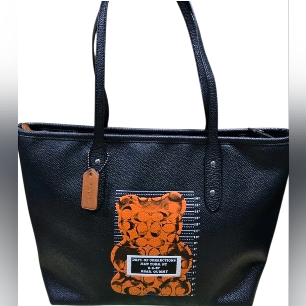 Coach x Vandal Gummy Bear Leather Tote Bag Black Women’s Fashion RARE